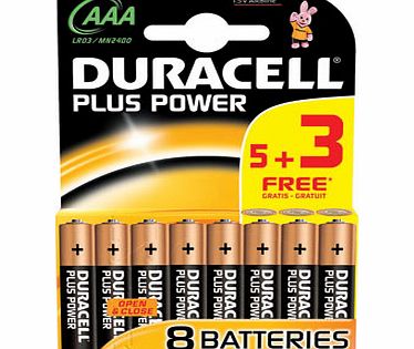 Bhs Duracell plus power AAA 5 3 batteries, black