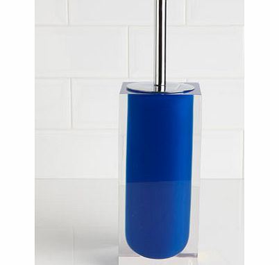 Electric blue square resin toilet brush,