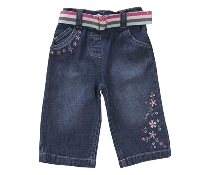 bhs Embroidered belted jean