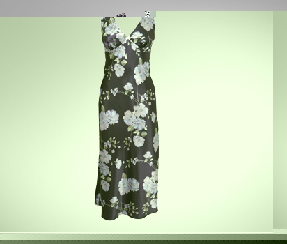 Enchanted print long satin chemise