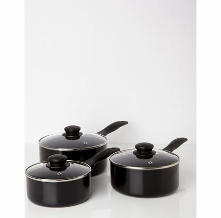 Essentials black 3 piece pan set, black 9551828513