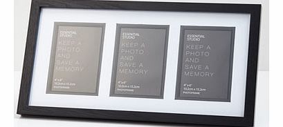 Essentials black wood effect double mount triple