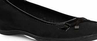 Bhs Evans Black Bow Casual Wedge Extra Wide Shoes,
