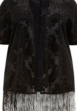 Bhs Evans Black Devore Kimono, black 12610898513