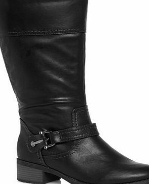 Bhs Evans Black Metal Trim Riding Extra Wide Boots,
