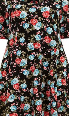 Bhs Evans Multicoloured Textured Skater Dress,