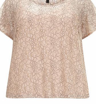 Bhs Evans Pale Pink Lace Top, stone 12610602730