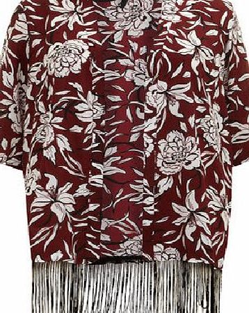 Bhs Evans Red Floral Tassle Kimono, red 12610883874