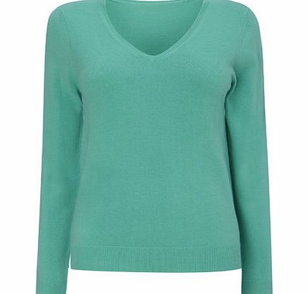 Bhs Evergreen Supersoft V Neck Jumper, evergreen