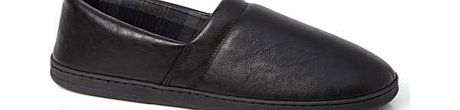 Faux Leather Classic Slippers, Black BR62F04DBLK
