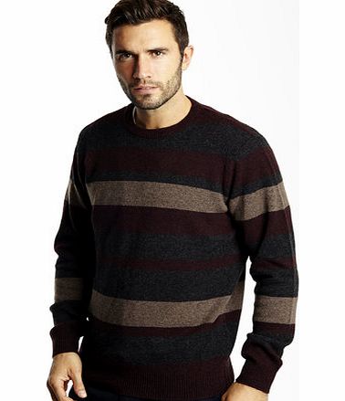 Bhs Fig Stripe Lambswool Jumper, Purple BR53F03FPUR