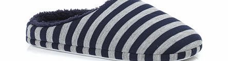 Bhs Flipback Navy Stripe Mule Slippers, navy