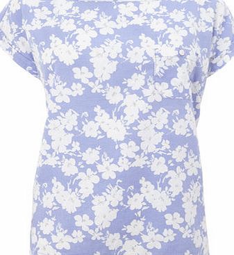 Bhs Floral Linen Blend Tee, forget me not 3391828816