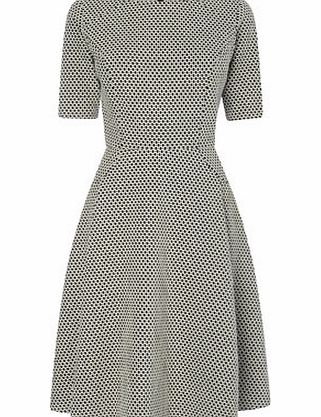 Bhs Geo Fit and Flare Dress, black/white 356362786
