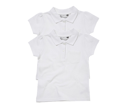 Girls 2 pack pretty pique polo shirt