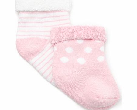 Girls 2 Pack Terry Socks, pink/white 1495284095