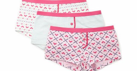 Bhs Girls 3 Pack Aztec Boxers, pink 1497530528