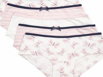Bhs Girls 5 Pack Girls Butterfly Shorties, multi