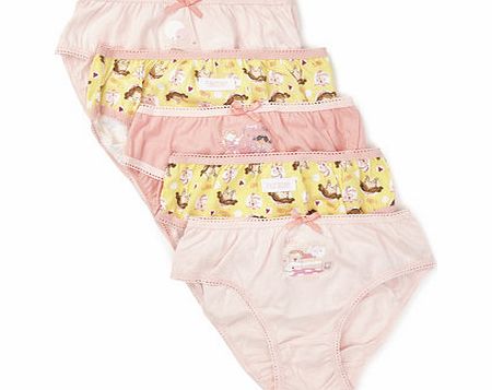Bhs Girls 5 Pack Millie Briefs In A Bag, yellow