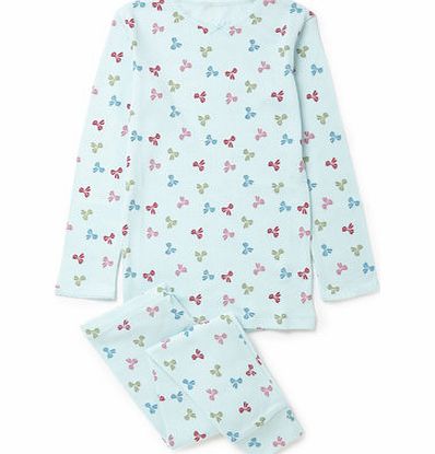 Bhs Girls Aqua Bow Print Thermal Set, Aqua 1497275257