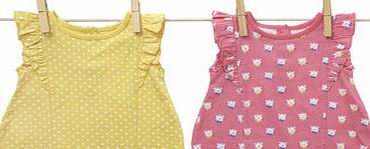 Bhs Girls Baby Girls 2 Pack Polka Dot Jersey Top,