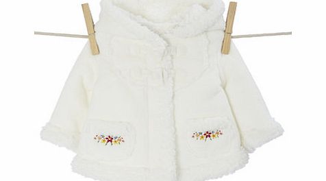Girls Baby Girls Floral Embroided Bonded Jacket,