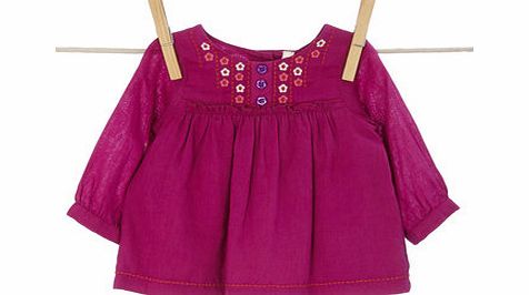 Bhs Girls Baby Girls Floral Embroidered Swing Top,