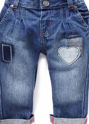 Bhs Girls Baby Girls Heart Patch Jean, indigo