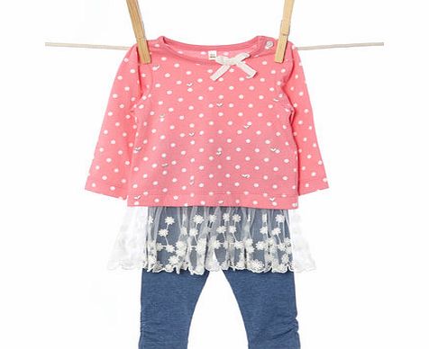 Bhs Girls Baby Girls Pink Tunic Top and Leggings