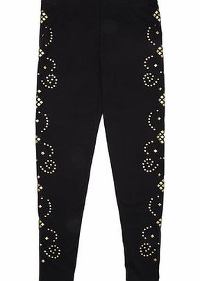Bhs Girls Black Studded Leggings, black 1062548513