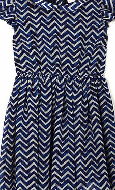 Bhs Girls Blue Zig Zag Chiffon Dress, blue 1075821483