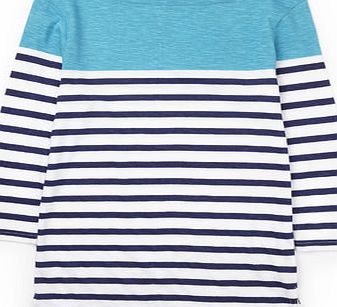 Bhs Girls Boat Neck Striped Long Sleeved Top,