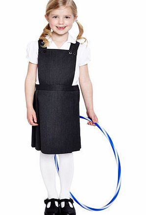 Bhs Girls Charcoal Bib School Pinafore Dress,