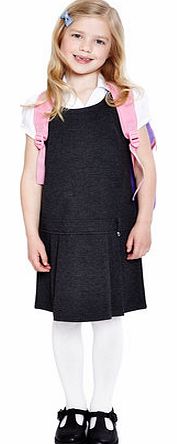 Bhs Girls Charcoal Jersey School Pinafore Dress,