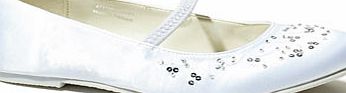 Bhs Girls Communion Beaded Shoes, white 1199020306
