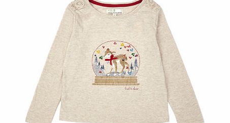 Bhs Girls Cream Snow Globe Top, cream 9267650005