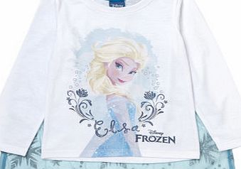Bhs Girls Disney Frozen Cape Long Sleeved Top, white