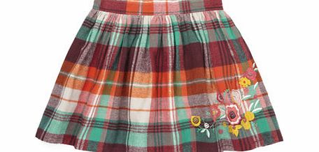 Bhs Girls Embroidered Checked Skirt, multi 9267499530