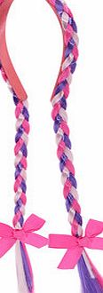 Bhs Girls Fake Hair Plait Headband, multi pink