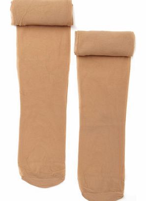 Bhs Girls Girls 2 Pack 20 Denier Nude Tights, nude