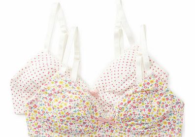 Girls Girls 2 Pack Ditsy & Spot Soft Bra, cream