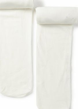 Bhs Girls Girls 2 Pack Ivory Occasion Tights, ivory