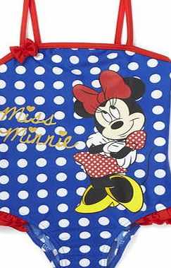 Bhs Girls Girls Blue Minnie Mouse Spotted Swimsuit,