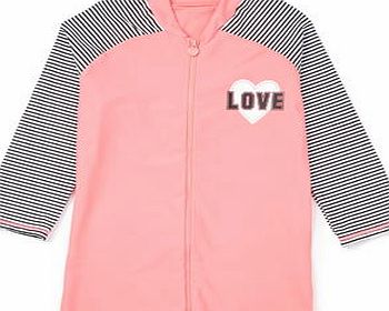Bhs Girls Girls Fluro Coral Sunsafe Jacket, coral