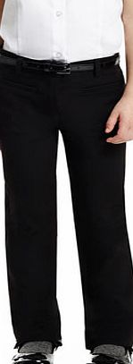 Girls Junior Girls Black Slim Belted School