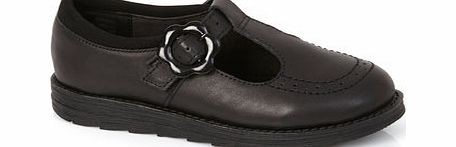 Girls Lola Leather Chunky T-Bar Shoes, black