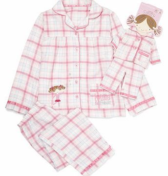 Girls Millie Pyjamas with Mini Doll Set, pink
