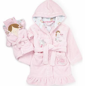 Girls Millie Robe With Doll Robe, pale pink