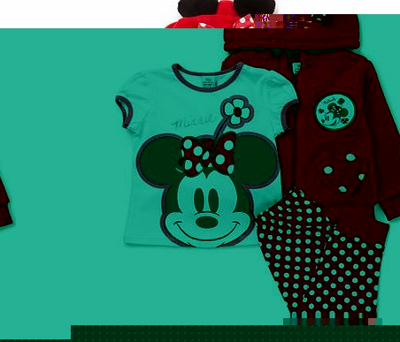 Bhs Girls Minnie Mouse 3 Part Pyjama Set, red
