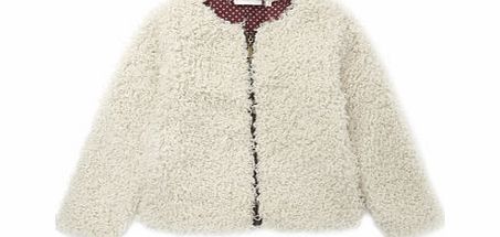 Bhs Girls Mongolian Faux Fur Jacket, cream 1065950005